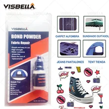 Visbella 10ml super bond costura em pó reparação de roupas para sapatos de couro algodão linho lã de seda fibra química kit enchimento