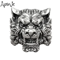 Apinje Vintage 925 Sterling Silver Ring for Men Twelve Zodiac Retro Tiger  Biker Men Rings Animal Fine Jewelry
