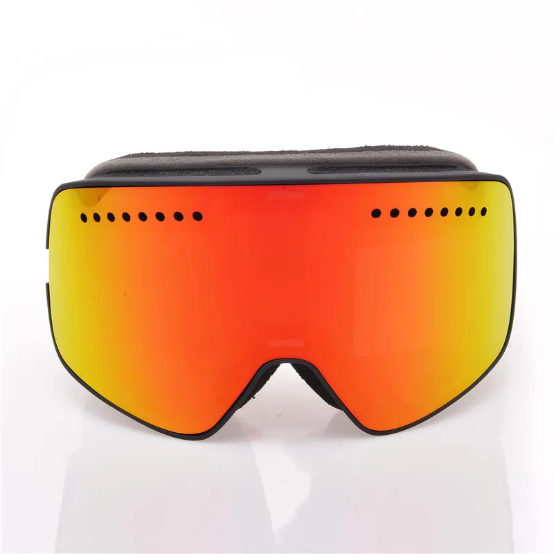 Магнитные лыжные очки, анти-туман, двойные линзы, Uv400, профессиональные лыжные очки, очки для мужчин и женщин, Лыжный спорт, сноуборд, очки Googles - Цвет: red