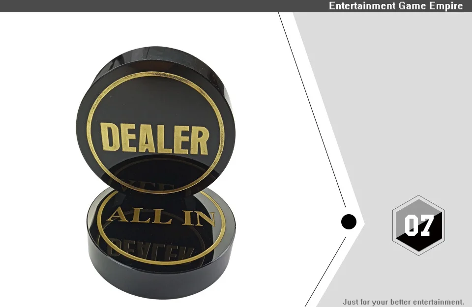 2 Yernea High-quality Texas Poker Chips Dealer Black Crystal All In Baccarat Dealer Button  Gold Word Poker Accessories Charge Officer (7)