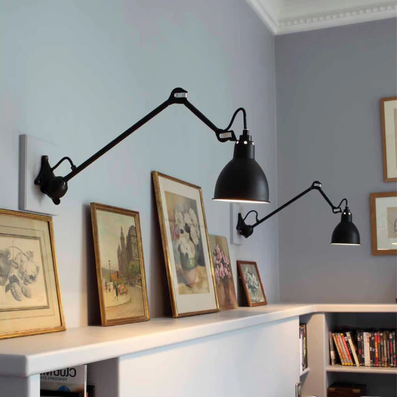 Vintage Rotatable Wall Lamp Fixture Modern Living Room Sconce Long Arm Wall light Fixture Nordic adjustable LED Wall Lighting