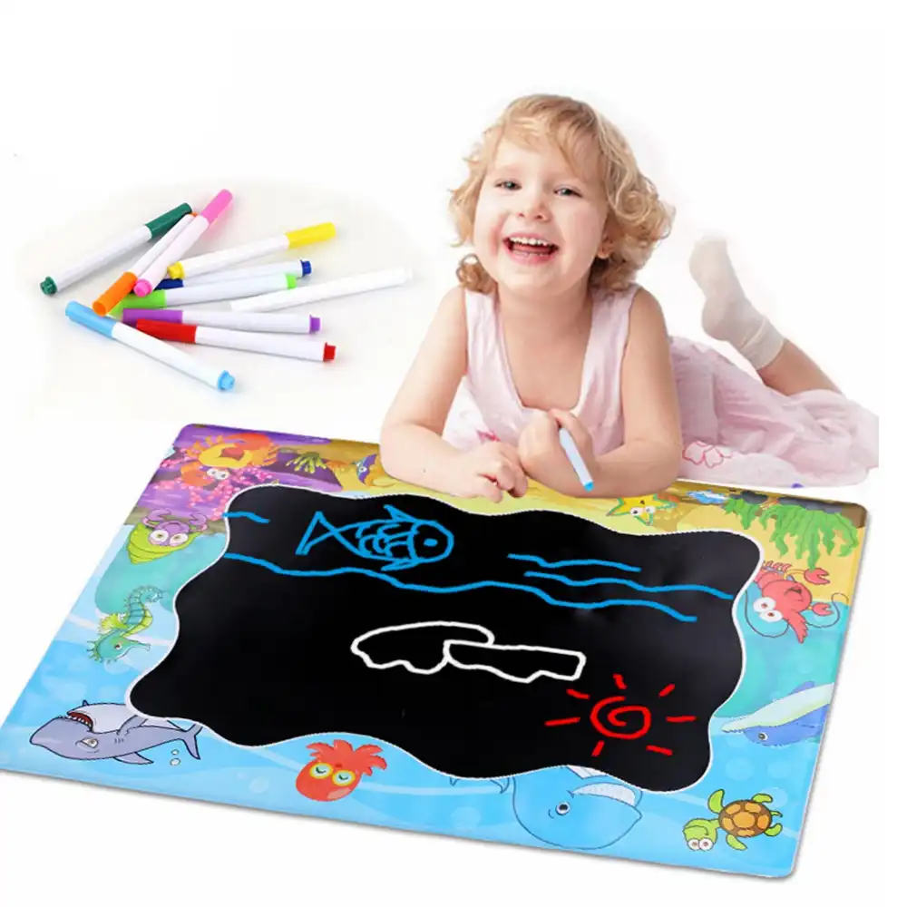 Couverture D Ecriture Pour Bebe Peinture Creative Graffiti Eva Tableau Noir Souple Etanche Jouet Couleur Ensemble De Craie A Eau Aliexpress