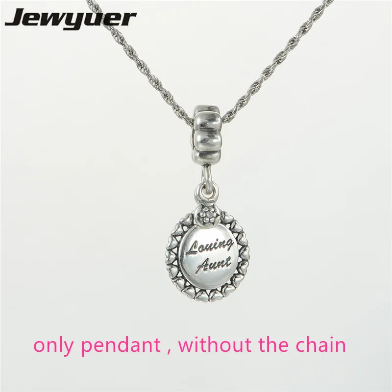 Silver Loving Aunt Dangle charms 925 sterling silver pendant charm fit beads bracelets necklace DIY for women fine jewelry DA142 | Украшения