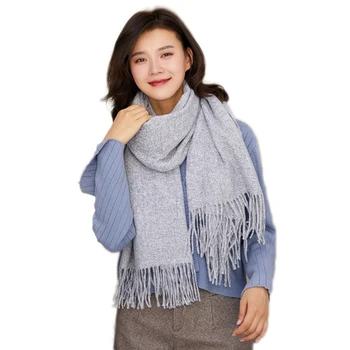 

Warm Solid color Soft Tassel Tulle scarf women High Quality brushed wraps Knitted pullover Scarf Shawl шарфы женские