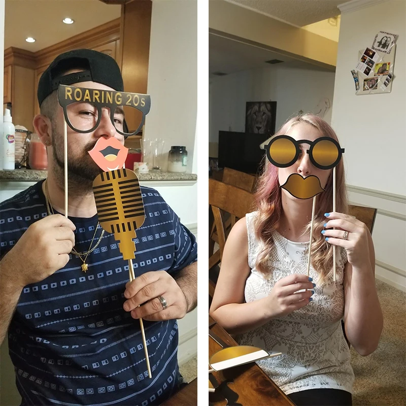 

Roaring 1920's Party Photo Booth Props, 42pcs Roaring 20s Photo Booth Props, 1920s Party Supplies for Luxury Party, Speakeasy Pa