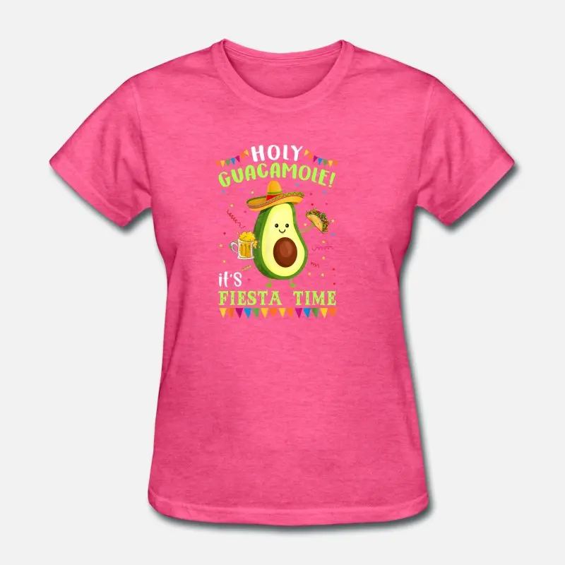 Holy Guacamole It S Fiesta Time футболка для мужчин Мужская футболка женская классическая Harajuku футболка для мужчин s короткий рукав хип-хоп - Цвет: Women-Rose Red