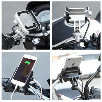 

Motorcycle Modified Phone Holder AL 360 Horizontal rotation Cool styling Fast Drop Shipping with USB smartphone holder