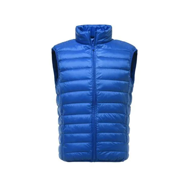 Men Thin Domn Vest Casual Light Men Down Vest Top Selling Zipper Big Size New Arrival 6 Colors Male White Duck Down Vest MWB014 Sapphire