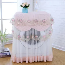 Романтическая кружевная Крышка для стиральной машины Пылезащитная вышивка Цветочная защита для стиральной машины Чехлы для домашнего декора 60*60*85 см