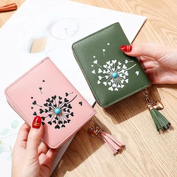 

Women Zipper Coin Purse Cards Holder Money Bag Girls Pocket Short Wallet Pouch with Tassel Best Sale-WT