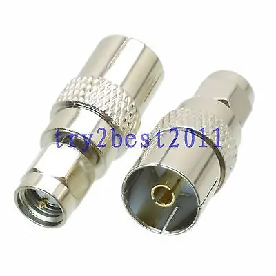 

DHL/EMS pcs Adapter connector SMA plug pin to IEC PAL DVB-T jack pin COAXIAL straight -C1