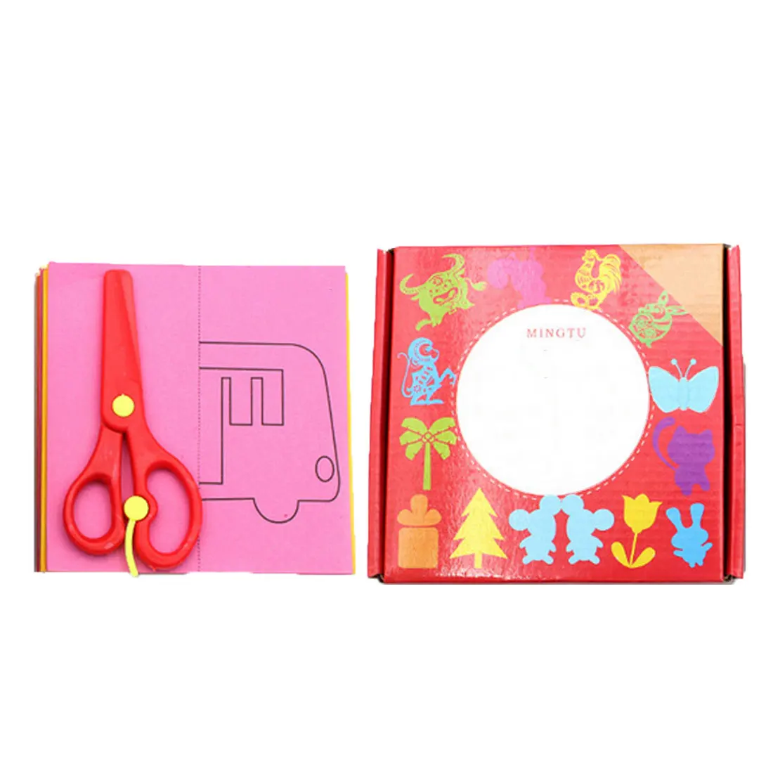 96Pcs Kids Cartoon Color Paper Folding and Cutting Toys Children Kingergarden Art Craft DIY Educational Toy