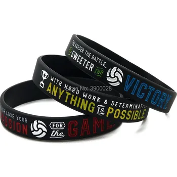 

100pcs Volleyball wristbands silicone bracelets