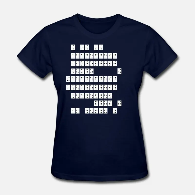 Women-Navy Blue Индивидуальная Мужская футболка с алфавитом Брайля, футболка с круглым вырезом, футболка из натуральной ткани размера плюс S-5xl, женская футболка высокого качества - Цвет: Women-Navy Blue