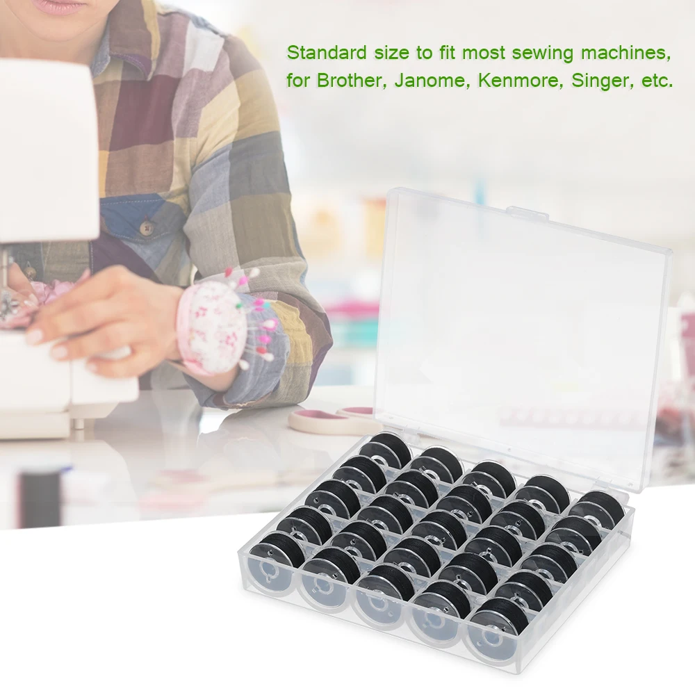 Набор из 25 сеточных бобин с швейной нитью швейная нить для машины чехлом хранения