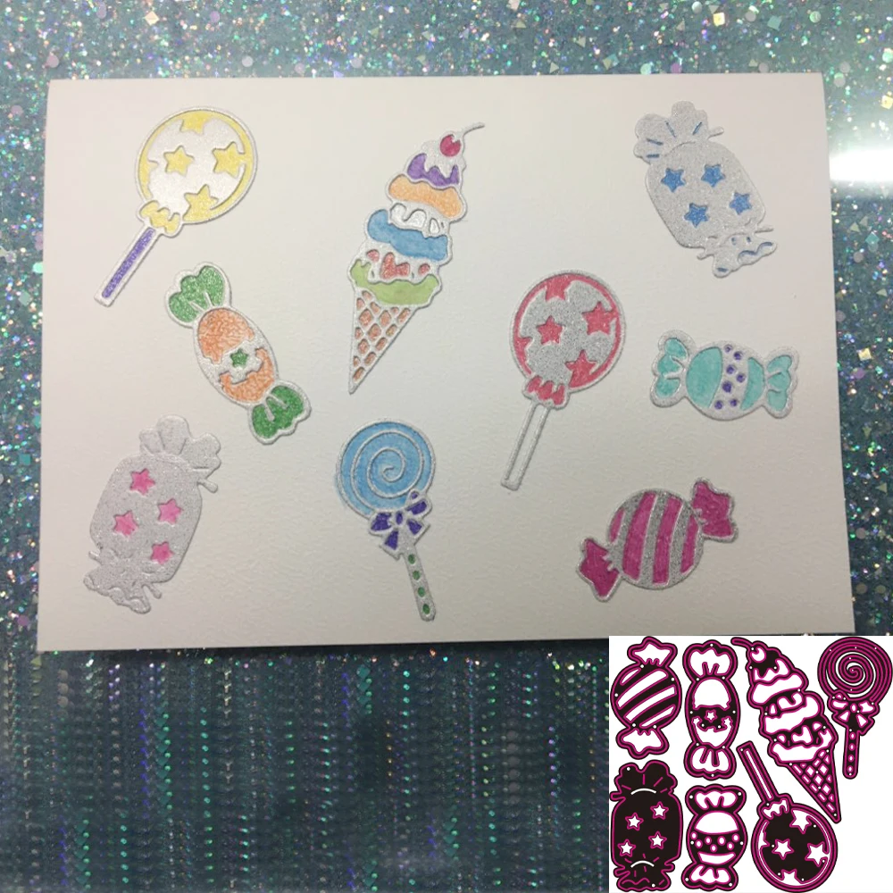 Candy Frame Set Metal Cutting Dies Lollipop Die Cut Stencil Scrapbooking Embossing New Christmas Craft Stamps And | Дом и сад