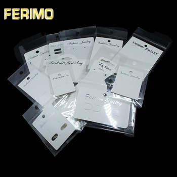 

300Pcs Clear OPP Bag Paperboard Card Tag Set Jewelry Display Pack Gift Bags For Necklace Bracelet Anklet Pendant Packaging