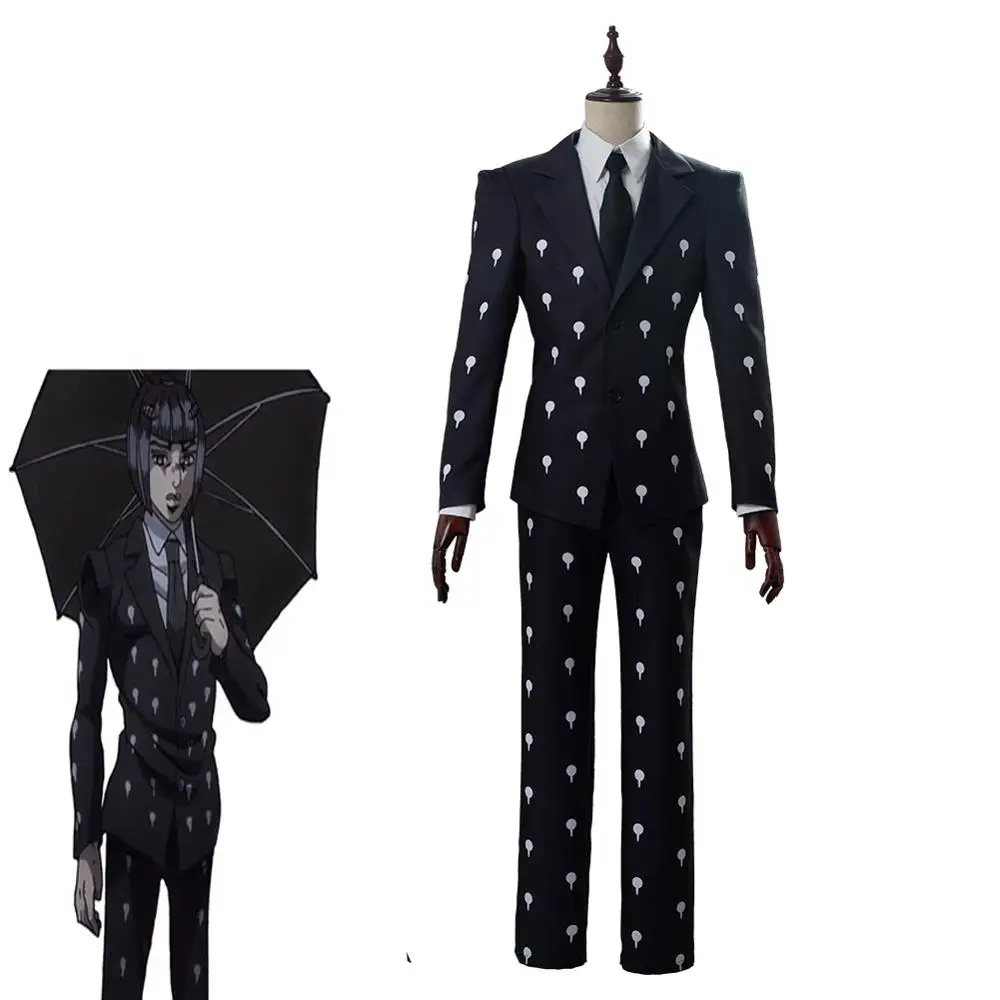 

JoJo's Bizarre Adventure Golden Wind Bruno Bucciarati Funeral Suit Uniform Top Pants Shirt Tie Outfit Anime Cosplay Costumes Set