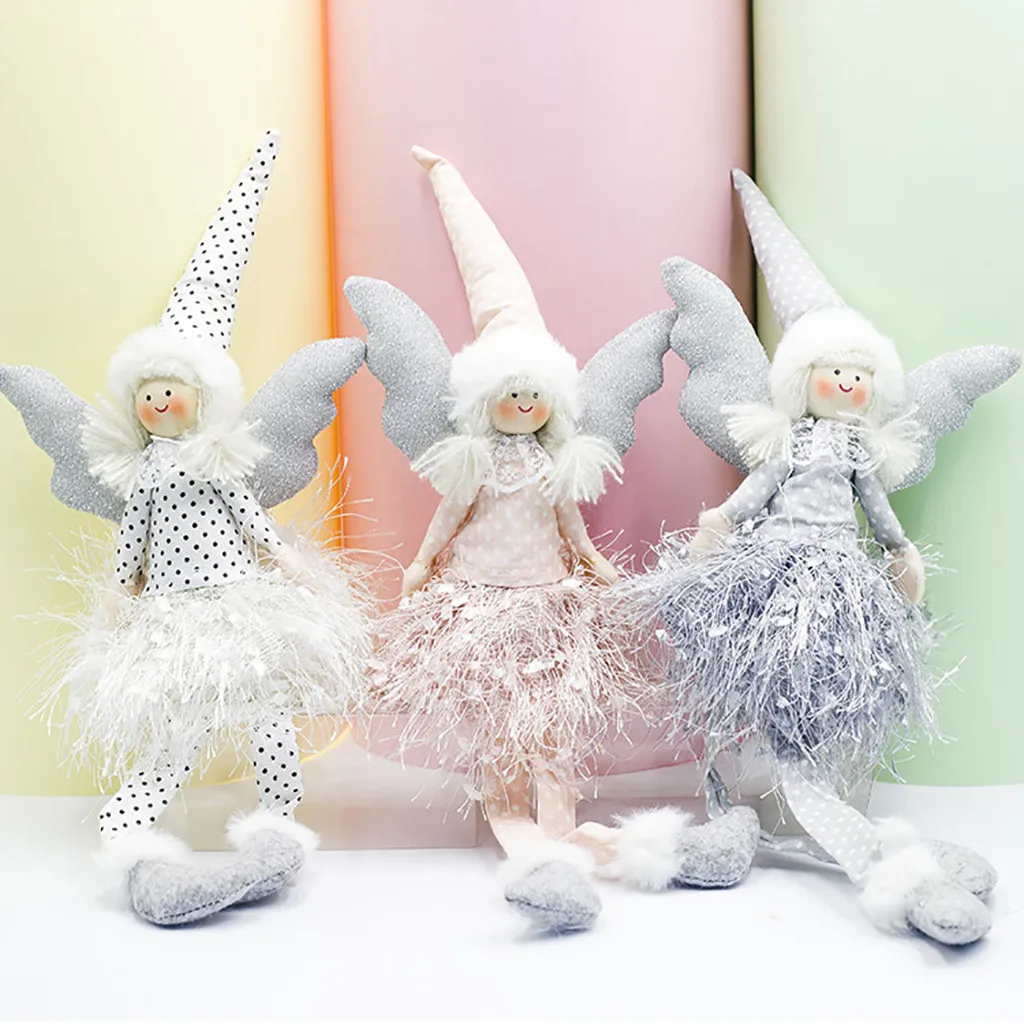 

Cute Angel Doll Fairy wings Christmas Tree Decorations for Home Wooden Christmas Tree Ornaments Xmas Gift for Kids#30