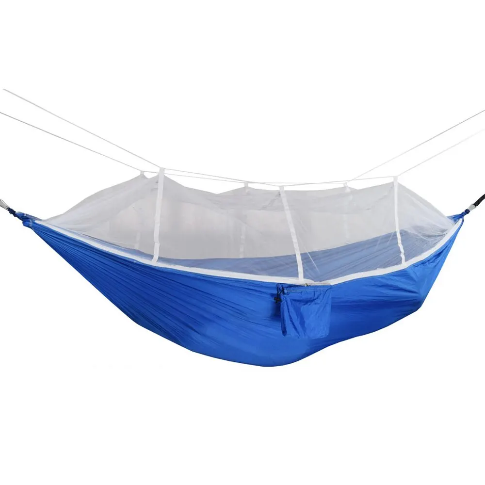 Outdoors Backpacking Hammock with Mosquito Net Survival Camping Travel Portable Lightweight Parachute Nylon Hammock Outdoor Tool - Цвет: 4