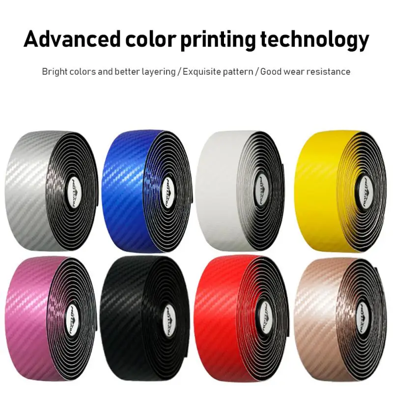MOTSUV Road Bicycle Handlebar Carbon Fiber Pattern EVA PU Bar Tapes Soft Cycling Damping 2 Bar Plug Non-slip Shock Straps bike handlebar tape bicycle handlebar strap