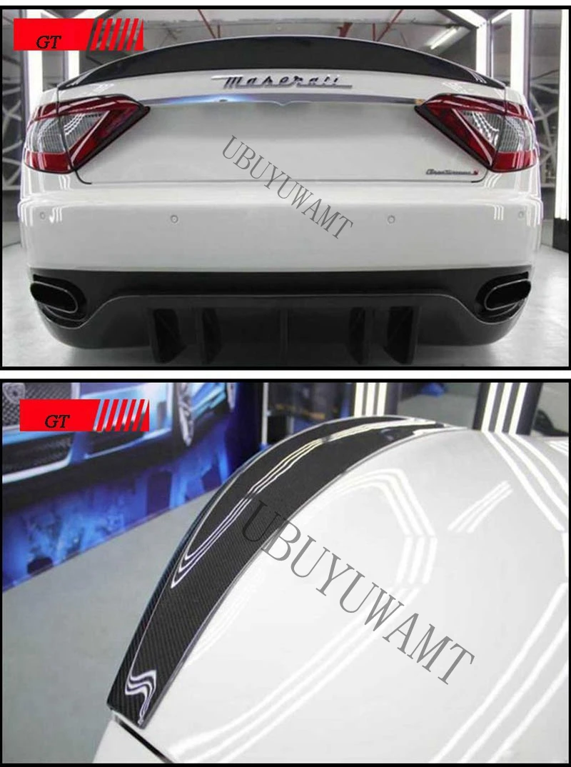 

For Maserati Ghibli Quattroporte Gran Turismo GT GTS Carbon Fiber Exterior Rear Spoiler Tail Trunk Boot Wing Decoration