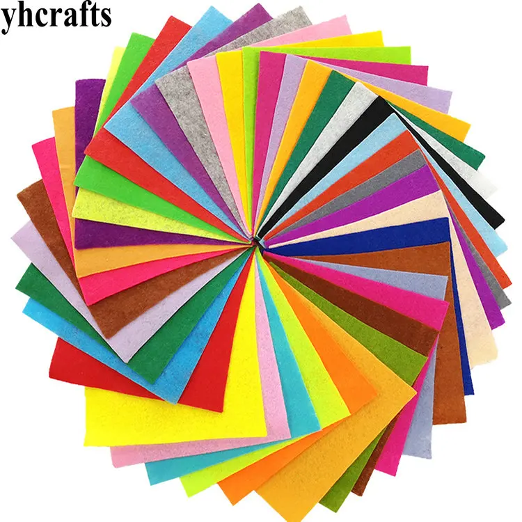 Colores al Azar Healifty 40 UNIDS 15 x 15 cm Hojas de Tela de Fieltro Cuadrado DIY Hecho a Mano Material del Arte 