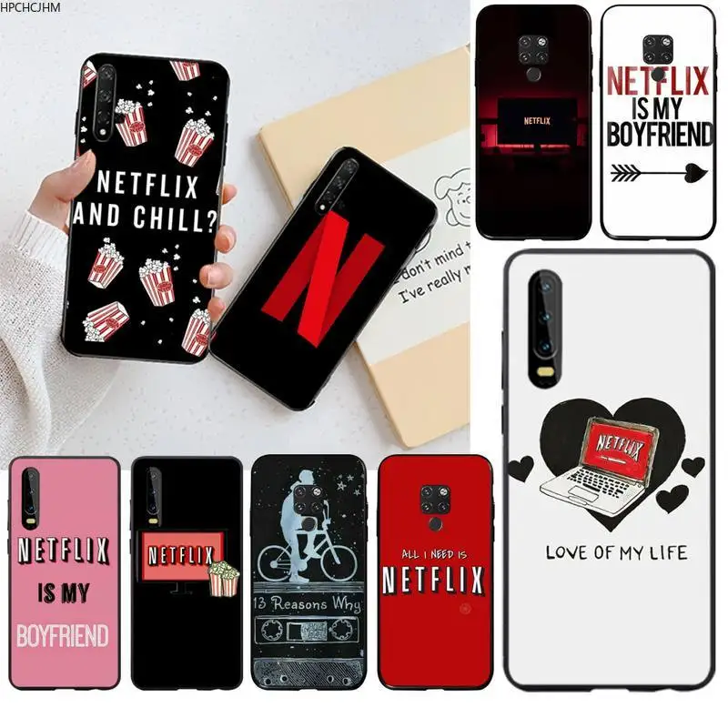 Часы Netflix TV Show Новое поступление черный чехол для сотового телефона Huawei P40 P30 P20 lite