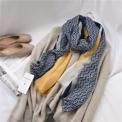 Fashion Autumn lady Viscose Scarf Aztec Geometric Patchwork Beach Hijab Shawls and Wraps Female Foulards Echarpe Muslim Hijab