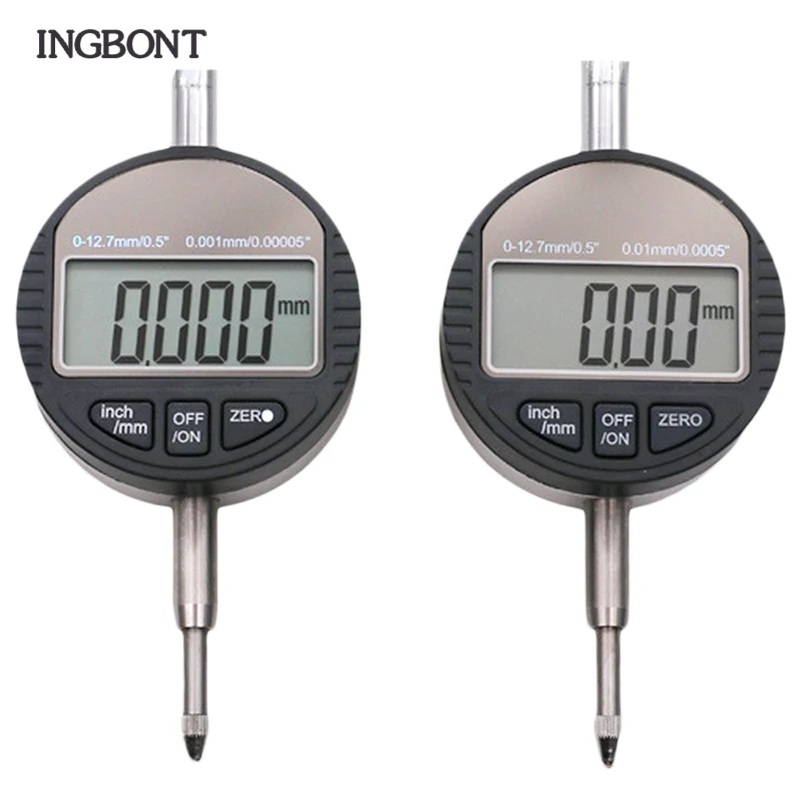 

INGBONT 0-12.7mm Digital Indicator Electronic Micrometer 0.01mm and 0.001Thickness Metric/Inch Dial Gauge Measurement Tool