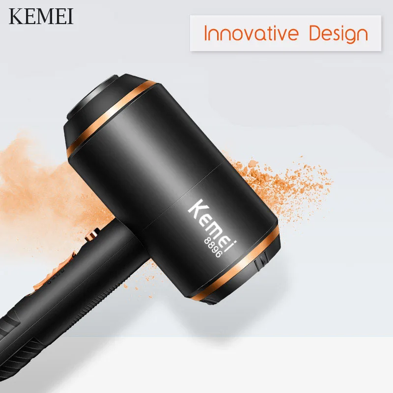 KEMEI профессиональный фен для волос мощный электрический фен горячий/холодный воздух фен парикмахерские салонные инструменты ионы воды 5