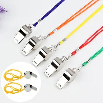 

1PC Stainless steel Referee Lanyard Whistle for Training Emergency Survival Coaches Referee Sport Rugby Party Soccer Football