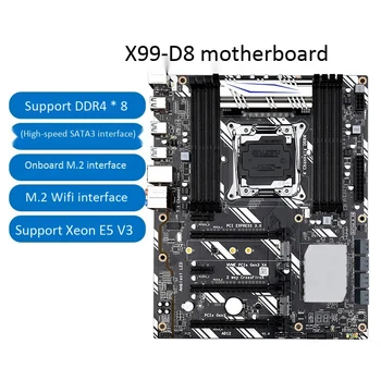 

X99-D8 Gaming Motherboard LGA2011 ATX USB3.0 SATA3.0 M.2 NVME SSD 256GB DDR4 RAM Memory Support for Xeon E5 V3 CPU