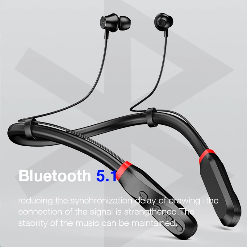 EARDECO i35 200 Hour Playback Bluetooth Headphone Bass Wireless Headphones Neckband Earphone with Mic Sport Music Headset Stereo - Image 6