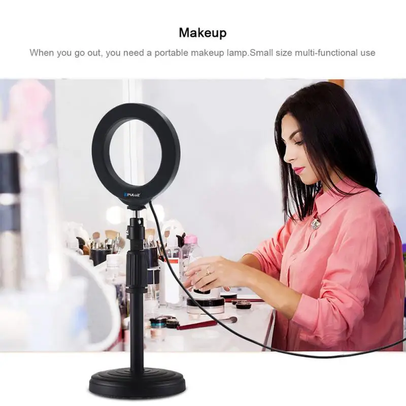 4.7 Dimmable Photography Dimmable LED Ring Selfie Ring Light Youtube Video Live Photo Studio Light With Phone Holder USB Plug