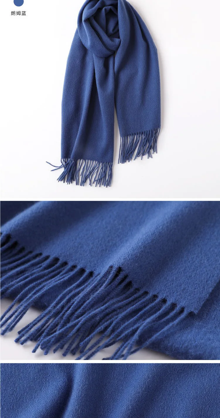 Внутренняя монгольская шерсть шарф дамский завод пятна пары общий осень и зима шарф утолщенный кашемир однотонного цвета шарф