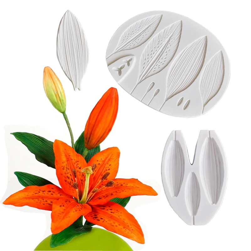 Цветы лилия листья и бутоны искусственный инструмент для украшения тортов