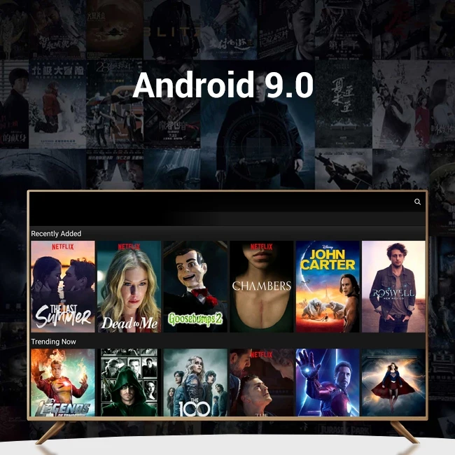 Мини ТВ приставка 4 ГБ/32 ГБ Android 9,0 Rockchip 3318 четырехъядерный 2,4G WiFi Bluetooth 4,0 HD светодиодный медиа-проигрыватель