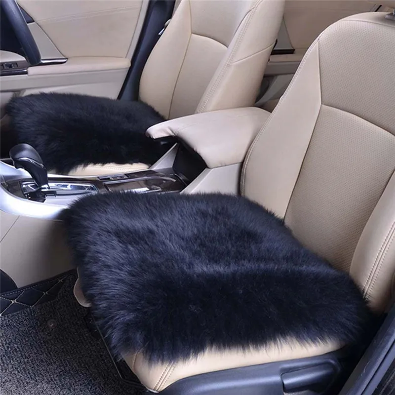 45*45 Luxurious Natural Fur Authentic Soft Fluffy Wool Sheepskin Car