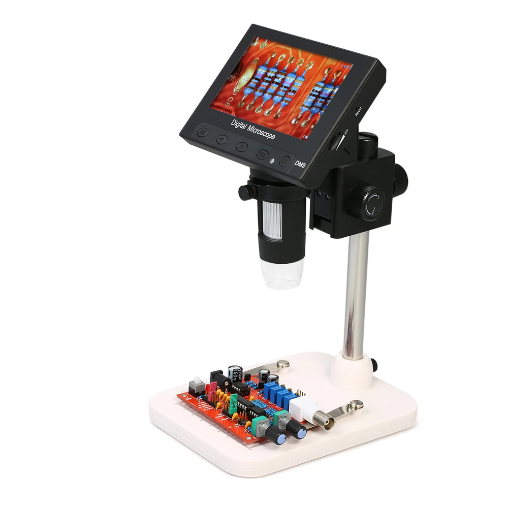

500X 4.3" LCD Display Portable Microscope 1080P LED Digital Magnifier with Holder for Circuit Board Repair Soldering Tool