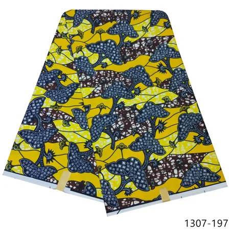 Latest Ankara Wax Fabric Guaranteed Real Wax 6yard/lot High Quality African Fabric Print For Sewing Dress 1307 - Цвет: 1307-197