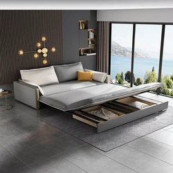 Sofá cama de tecnología multifuncional, cama doble plegable, para sala de estar, pequeña, familiar, simple, para sentarse y dormir