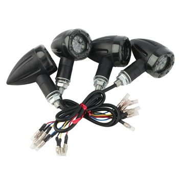 

Black 4x Universal Motorcycle LED Amber Rear Turn Indicators Signal Brake Lights
