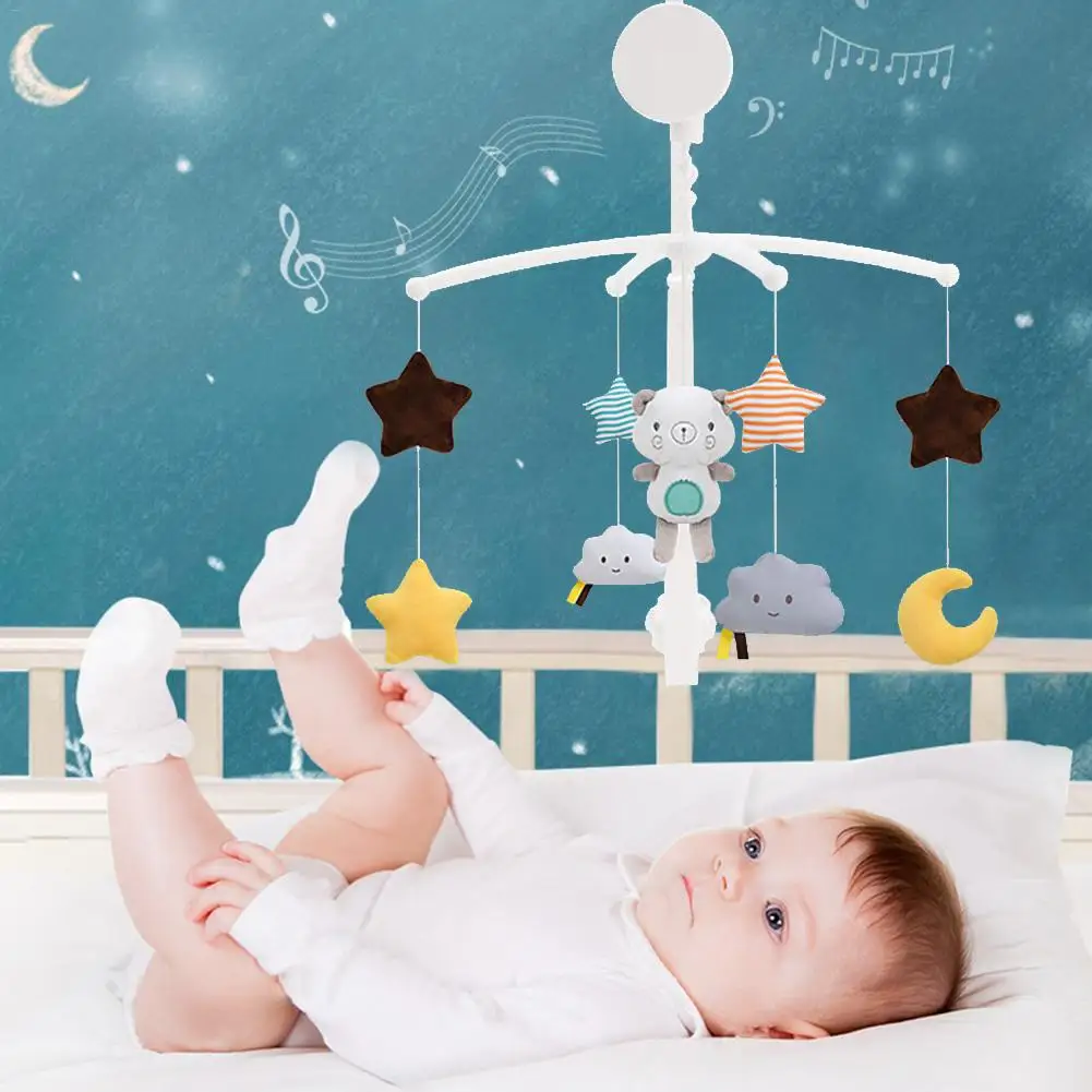Детская Мобильная кроватка, кровать, колокольчик, игрушка, музыкальные песни, вращающиеся детские развивающие игрушки, держатель колокольчика, кронштейн для руки, заводная Музыкальная шкатулка, игрушки - Цвет: A