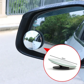 

Car Styling 1pcs DIY Universal Frameless Ultrathin Wide Angle Round Convex Blind Spot Mirror Parking Rear View Mirror 360 Degree