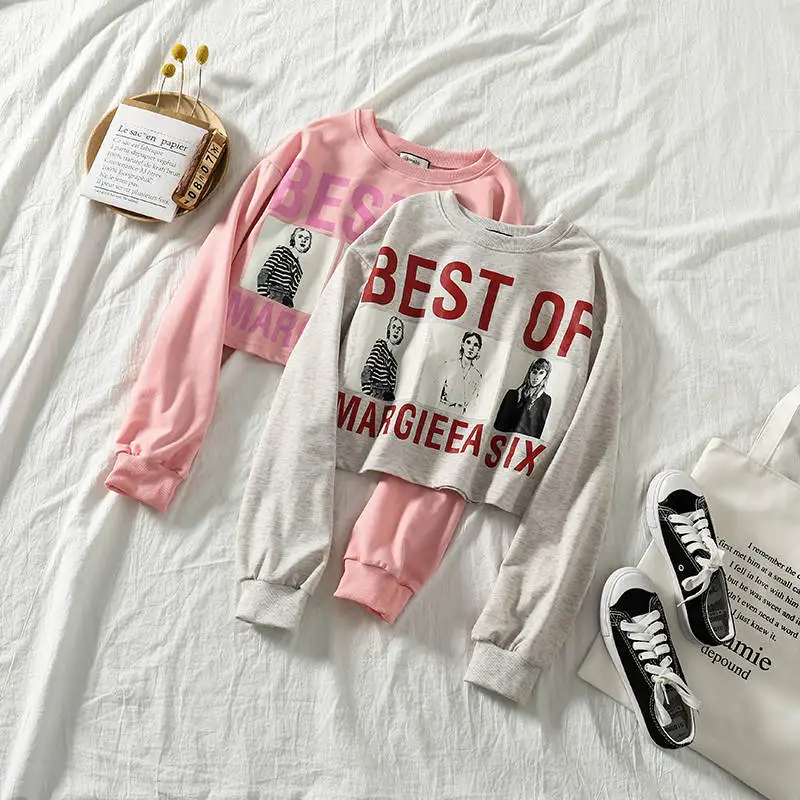 Женский костюм из двух предметов Новинка осени 2020 корейский свитер с коротким