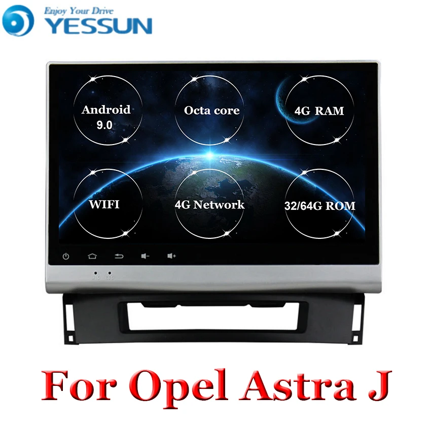 Автомобильный GPS навигатор с восьмиядерным процессором Android 9 для Opel Astra J 2010 +