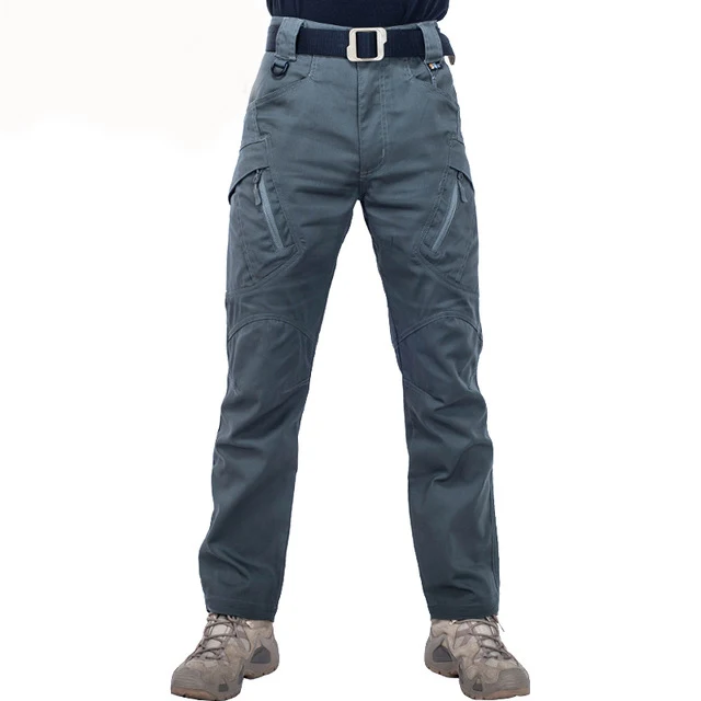 IX9 город тактические брюки карго для мужчин боевой спецназ армии военные брюки хлопок много карманов стрейч гибкие мужские брюки XXXL - Цвет: Gray