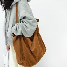 Angelatarch Новое поступление корейская модная однотонная винтажная Вельветовая сумка дешевая сумка для покупок сумка на плечо для девушек женские сумки тоут