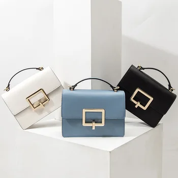 

2020 New Style Women's Over-the-shoulder Bag Bag Fashion Flow Handbag Shoulder Genuine Leather Small Square WOMEN'S Bag